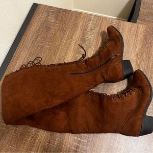 Oakley Chestnut Over the Knee Lace-Up Boots